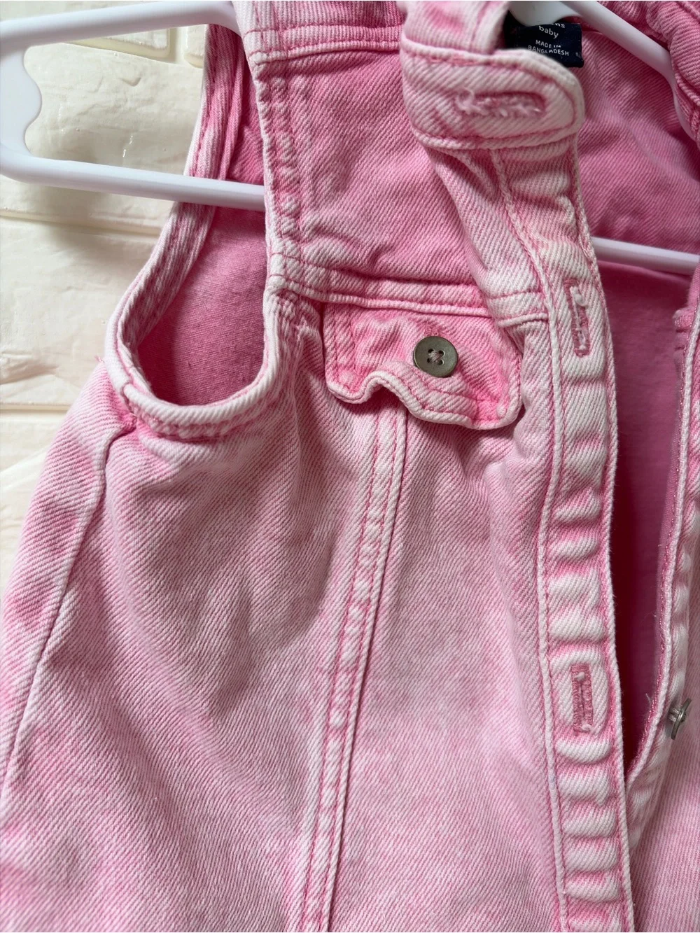 GAP Pink Sleeveless Denim Vest